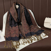 Luxury Brand Autumn Cashmere Pashmina Shawl Lady Wrap Warm Winter Scarves Design Print Female Foulard Cotton Stoles Scarf 2023 Quick Pick Grocers