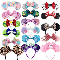 New Christmas Halloween Mouse Ears Headband Cartoon Sequin Bows Headband Birthday Party Princess Cosplay Costume For Women Adult Quick Pick Grocers
