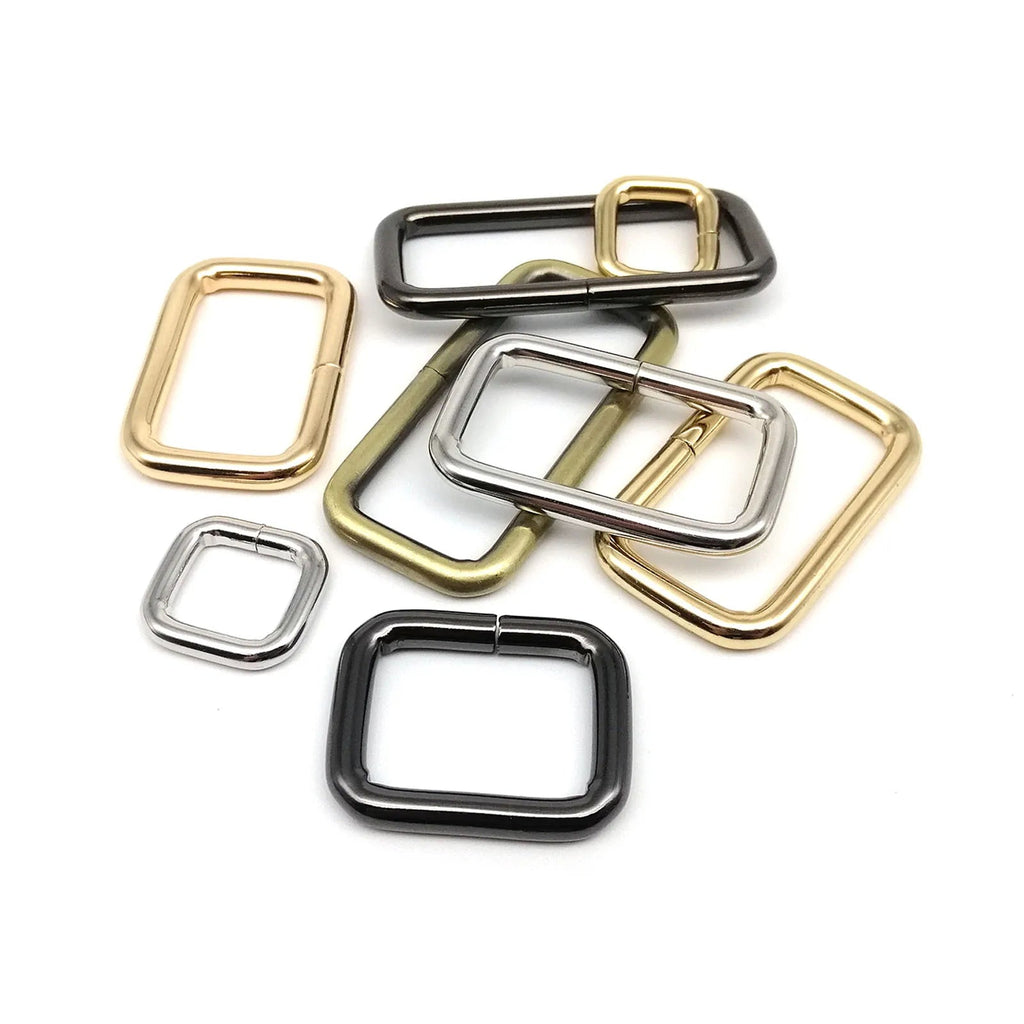 5pcs Metal Heavy Duty Thickened Leather Bag Backpack Strap Belt Web Rectangle Square Loop O D Loop Ring Buckle Clasp Repair DIY Quick Pick Grocers