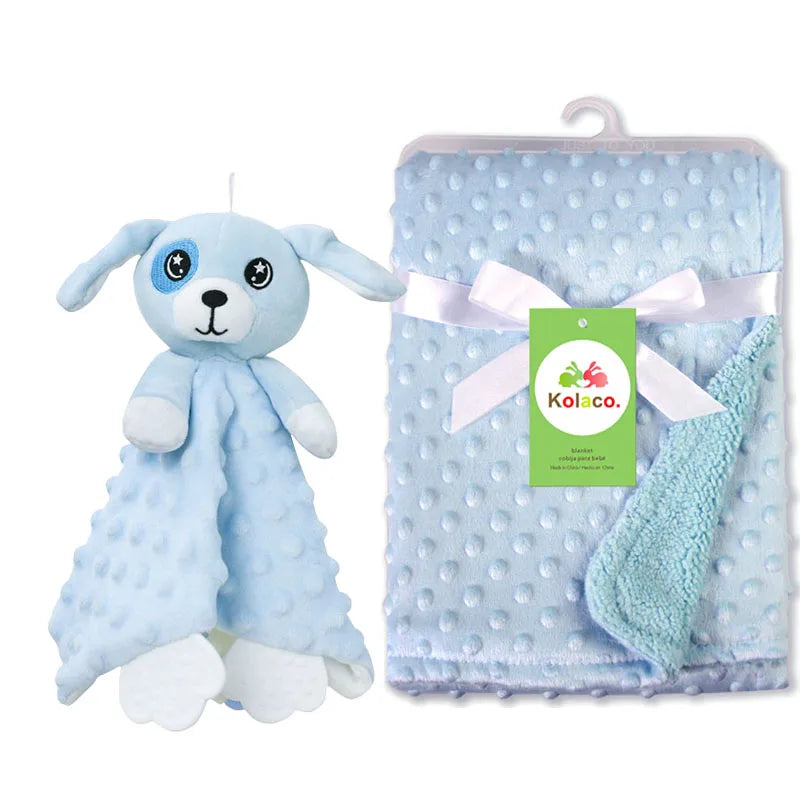 Personalized Newborn Baby Blanket with Name Custom Stroller Sleeping Dolls Animal Security Towel Gift Set for Baby Shower Gifts Purest Peak