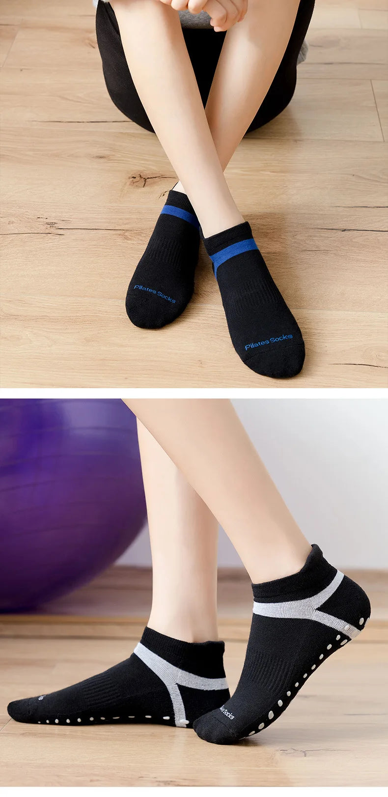 Yoga Socks Men Women Professional Silicone Non-slip Pilates Socks Large Size Indoor Floor Gym Fitness Cotton Dance Sports Socks Quick Pick Grocers
