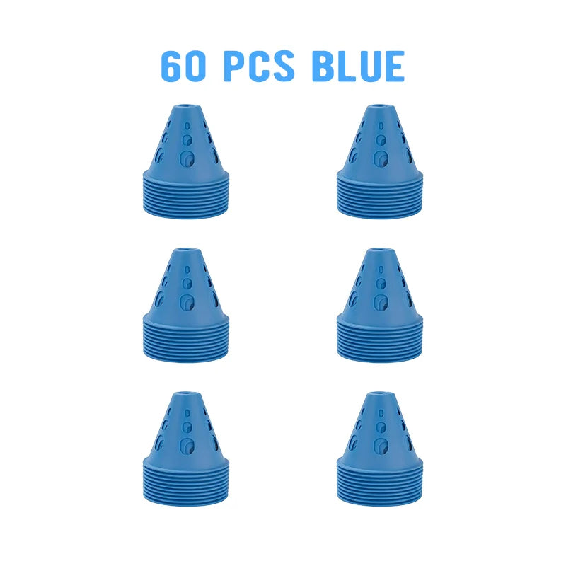 20/40/60 PCS Colorful Windproof Skate Marker Cones Roller Football Marking Cup Soccer Training Equipment Quick Pick Grocers