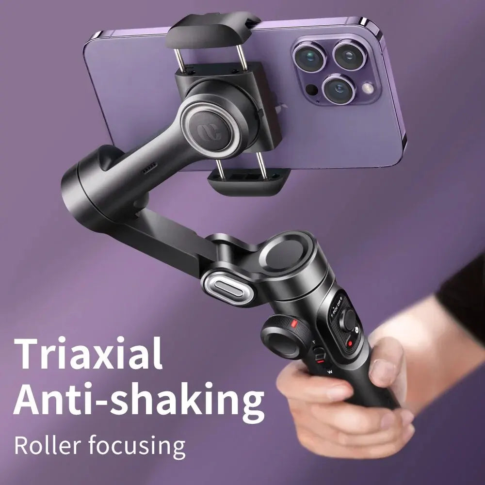 AOCHUAN 3-Axis Handheld Gimbal Stabilizer SmartXE for Smartphone for iPhone Android AI Face Tracking TikTok Vlog Quick Pick Grocers