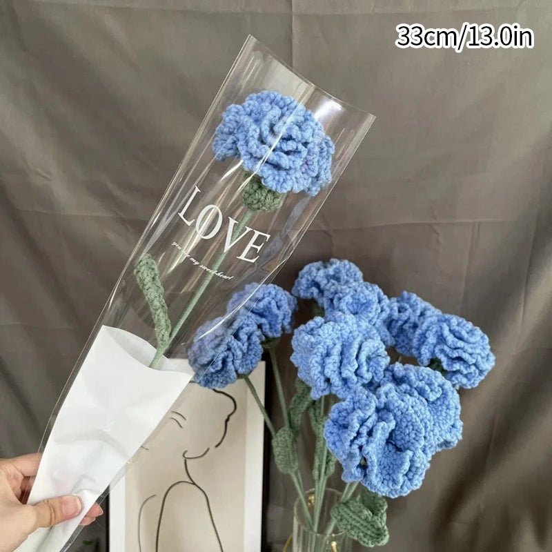 1pc Tulip Crochet Flowers Artificial Woven Flowers Handmade Tulipanes Wedding Gift for Guest Home Decoration Mother's Day Gift Quick Pick Grocers
