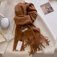 Luxury Winter Wool Scarf Women Cashmere Warm Pashmina Brand Foulard Female Shawls Wraps Thick Soft Bufanda Scarves Stole 2024 Quick Pick Grocers