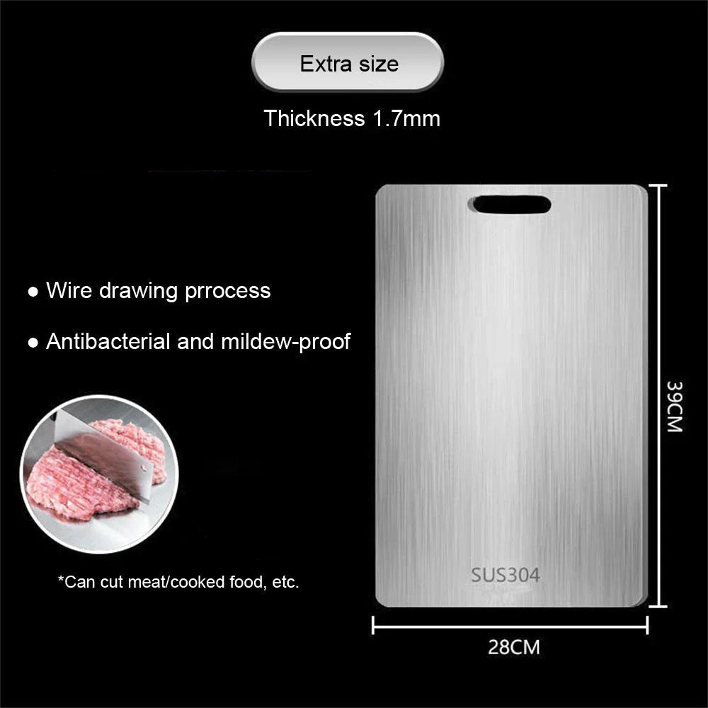316 Stainless Steel Panel and Chopping Board Kitchen Household Thickened Double Sided Cutting Board Block Kneading Dough Board Econic Blanks
