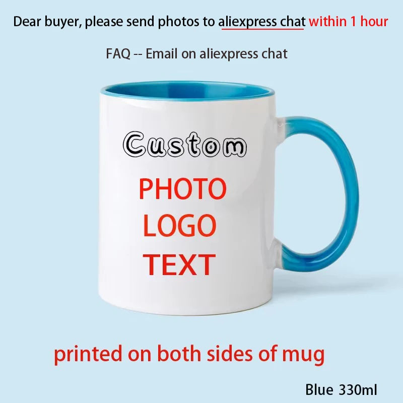 Personalised Your Photo Mug, Custom NAME IMAGE  Cup,Customize Coffee Mugs, Tea Cups, Mothers' day, Fathers' day Wedding Gift Quick Pick Grocers