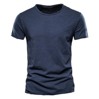100% Cotton Men T-shirt Casual Soft Fitness Summer Thin T-shirts Men's Home Clothes O-Neck Short Sleeve Soild T Shirt for Men Quick Pick Grocers