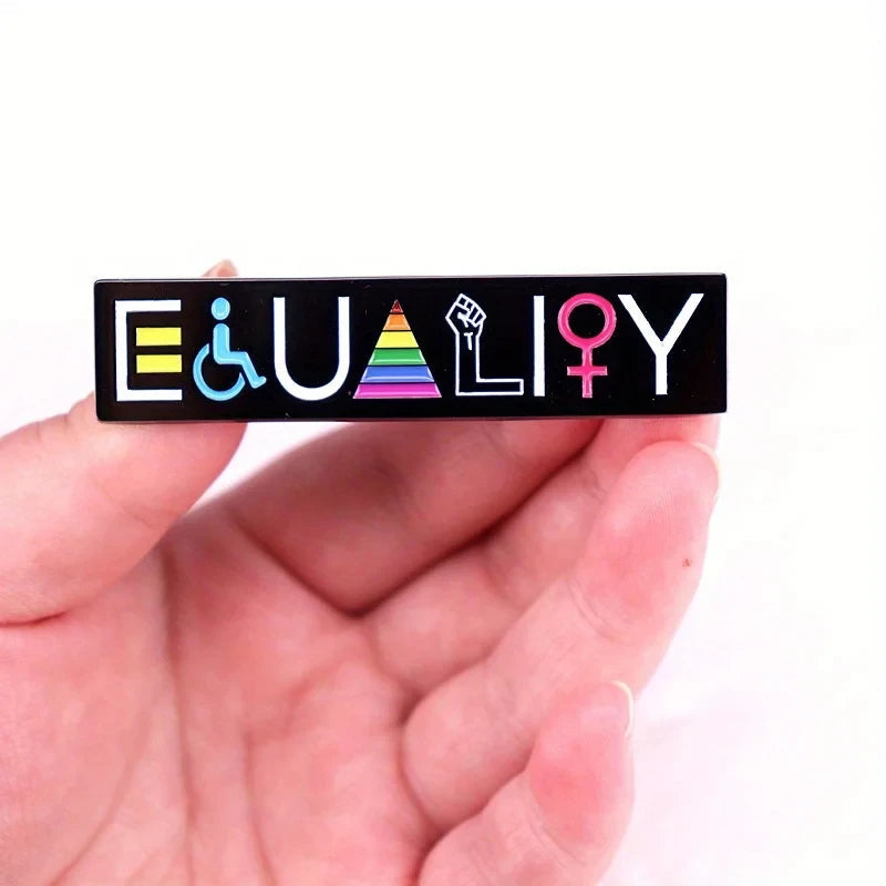 Rainbow LGBT Encourage Letters Metal Enamel Badge Gay Lesbian Asexual Transgender Adaptive Lapel Pin Jewelry Gifts Accessories Quick Pick Grocers