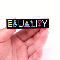 Rainbow LGBT Encourage Letters Metal Enamel Badge Gay Lesbian Asexual Transgender Adaptive Lapel Pin Jewelry Gifts Accessories Quick Pick Grocers