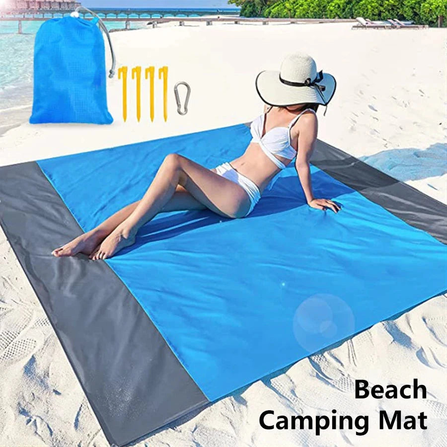 200*210cm Sandproof Beach Blanket Waterproof Beach Mat Portable Lightweight Picnic Blanket Camping Mat For Travel Hiking Sports Econic Blanks