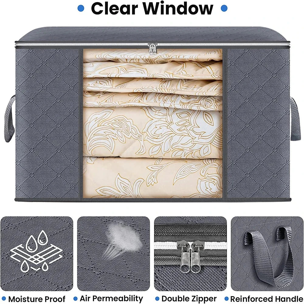 Large Capacity Clothes Storage Bag Foldable Blanket Storage Containers for Organizing Bedroom Closet Econic Blanks