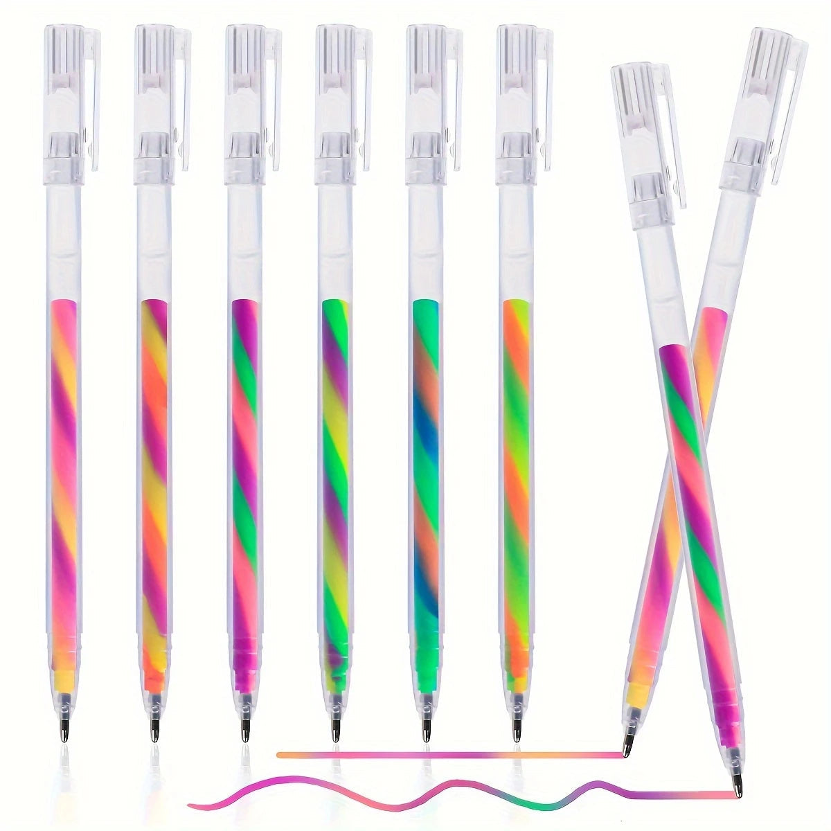 6pcs Glitter Gel Highlighter Pens Set - 1.2mm Vibrant Colors, Smooth Writing, Perfect for Journals, DIY Crafts, Greeting Cards, Quick Pick Grocers