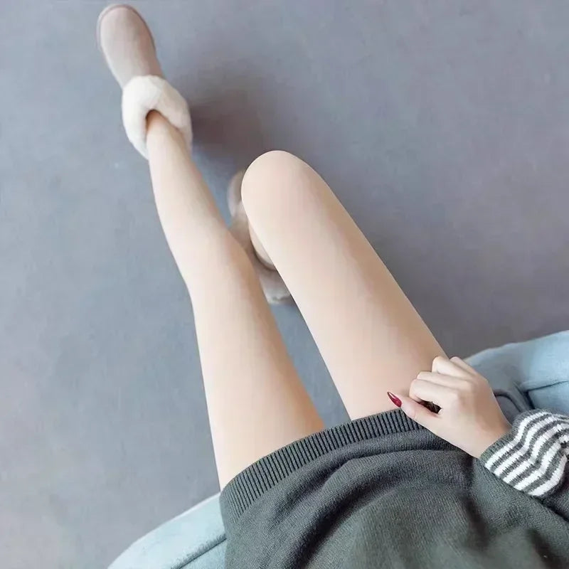 Women's Thermal Winter Tights Fleece Lined Sheer Velvet Pantyhose Thick Warm Leggings with Plush Inner Layer Quick Pick Grocers