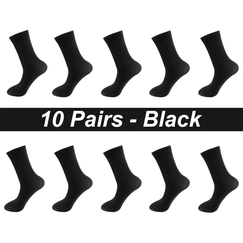 10Pairs/Lot Men Combed Cotton Socks Black Casual Business Breathable High Quality Man Sock New For Male Plus Size EU38-48 Quick Pick Grocers