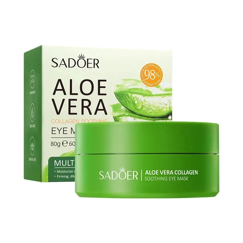 60pcs Aloe Vera Collagen Eye Mask Anti Dark Circles Removal Eyes Bags Moisturizing Firming Eye Patches Eyes Skin Care Products Quick Pick Grocers