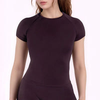 NCLAGEN Sport Shirt Women Fitness Impact Short Sleeve Top Gym Workout Yoga Blouse Quick Dry Breathable Running Tee Versatile Top Quick Pick Grocers