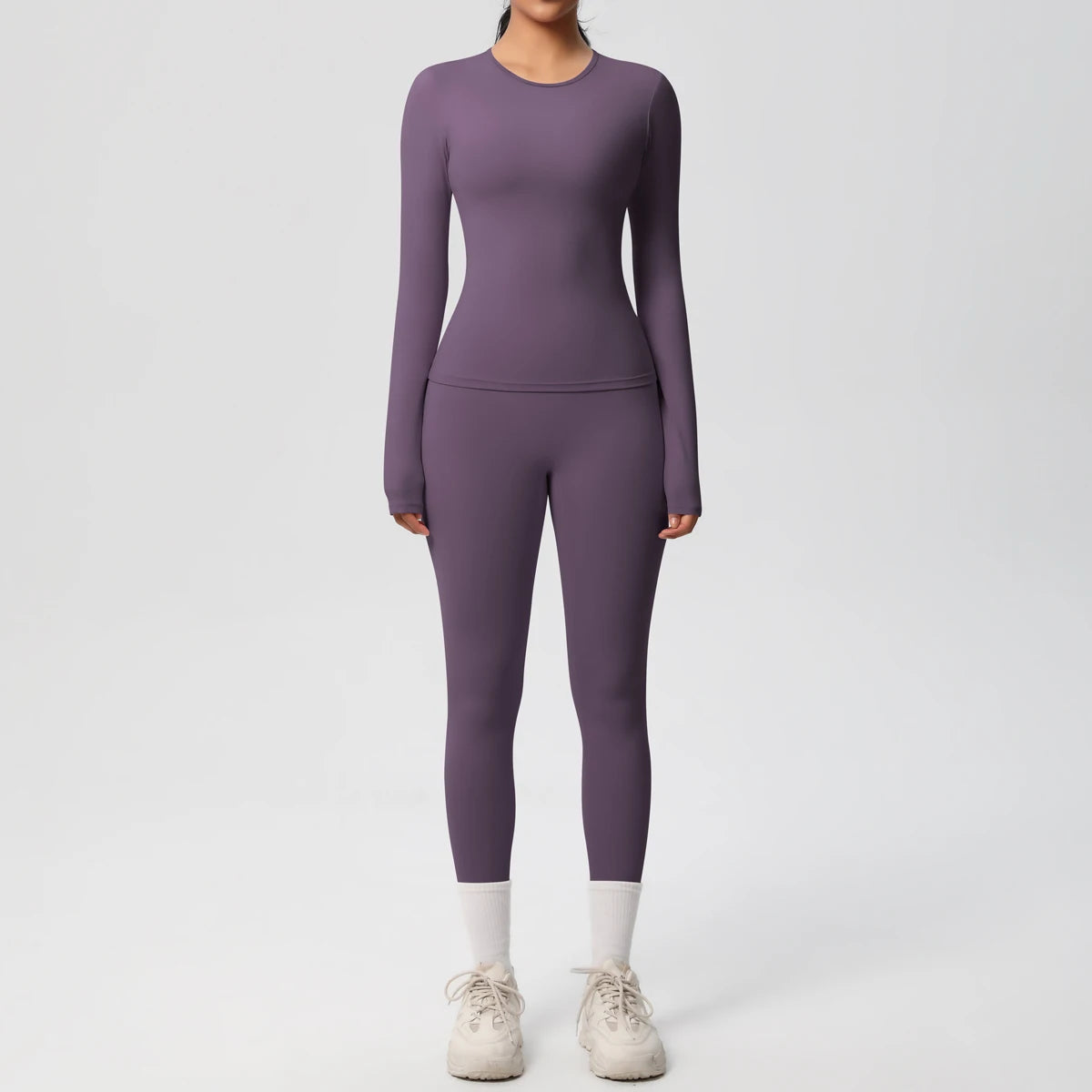 2 PCS Sportswear Yoga Set Gym Clothes Yoga Suits For Women Fitness Set Tracksuits Sports Long Sleeve Crop Top Gym Leggings Quick Pick Grocers