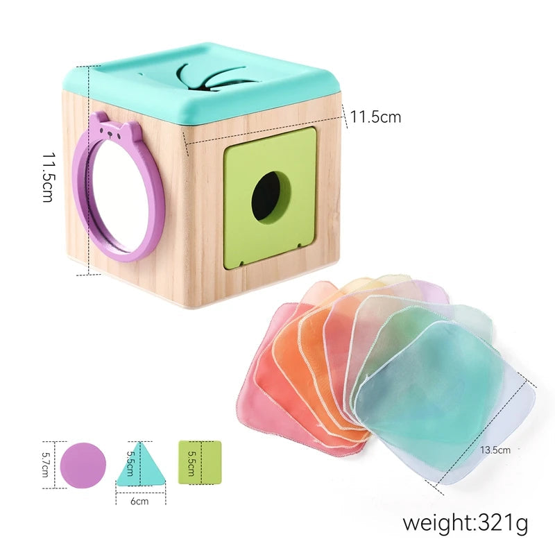 Montessori cloths Toys Magic Cotton Animal Tissue Box Kids Finger Exercise Cloth Busy Box Toys Baby Educational Activity Sensory Purest Peak
