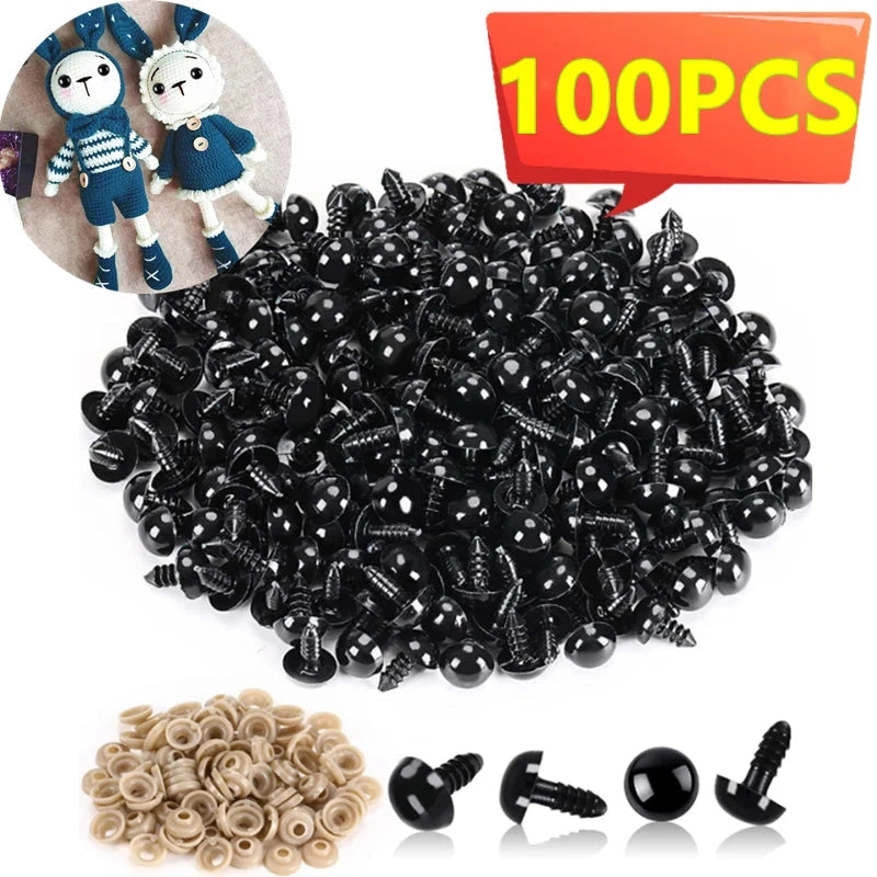 100/50PCS 5-20mm Black Plastic Safety Eyes For Toys Amigurumi Diy Kit Crafts TeddyBear Toy Eye For Doll Decoration Accessories Econic Blanks