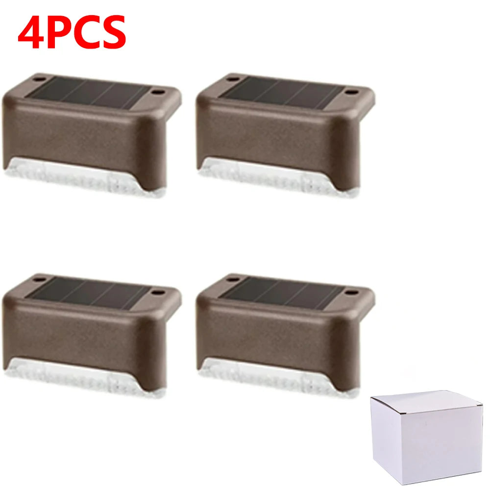 Warm White LED Solar Step Lamp Path Stair Outdoor Garden Lights Waterproof Balcony Light Decoration for Patio Stair Fence Light Econic Blanks