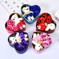 Valentines Day Rose Love Gift Box Bear Soap Romantic Mother Day Gift Wedding Birthday Flower Room Decoration Home Party Supplies Quick Pick Grocers