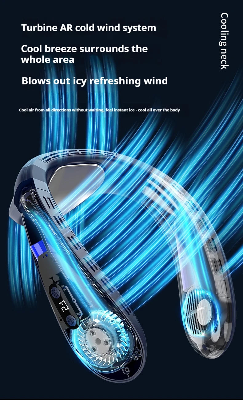 New Neck Air Conditioner Portable Neck Fan Rechargeable Semiconductor Cooling Bladeless Fan Outdoor Personal Fan Wearable Cooler Quick Pick Grocers