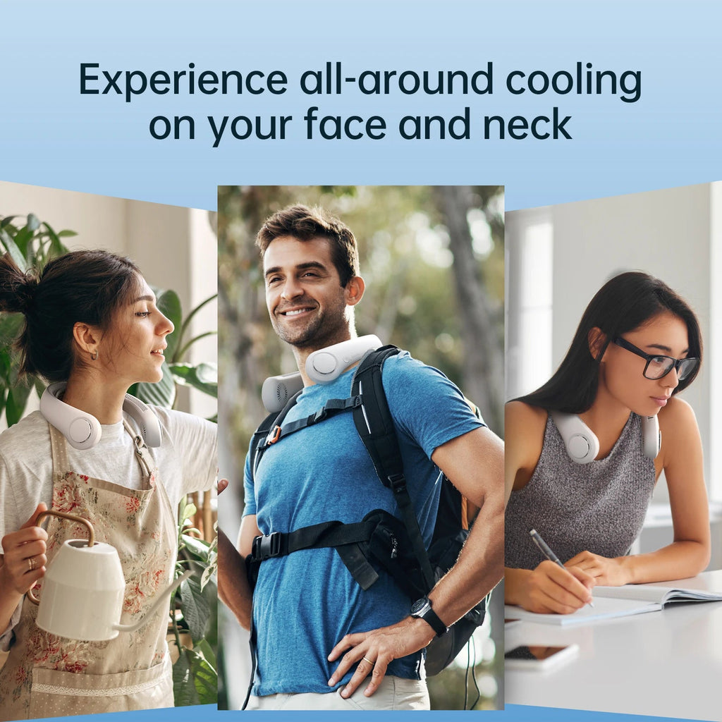 JISULIFE Portable Neck Fan Upgraded, 5000mAh Battery, Necksupport, 5 Speeds Gears Adjustment, Outdoor Wearable Hands-Free Fan Quick Pick Grocers