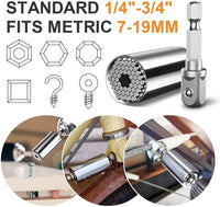 Multifunctional 7 to 19mm Magic Socket Multi Purpose Wrench Extension Rod Electric Hand Drill Screw Tool Set Quick Pick Grocers