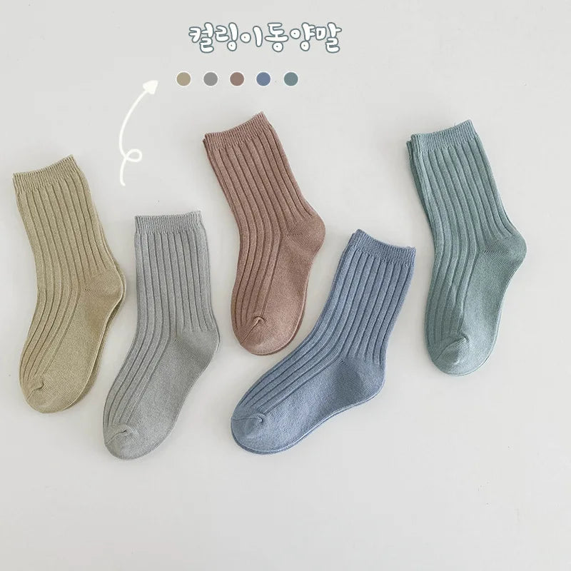 5 Pairs/Lot Children Socks Boy Girl Cotton Fashion Breathable Socks Four Seasons High Quality 1-12 Years Kids Birthday Gift Quick Pick Grocers