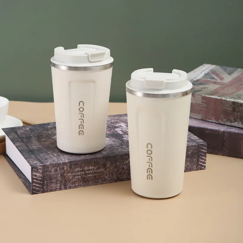 380/510ml Stainless Steel Coffee Cup Travel Thermal Mug Leak-Proof Thermos Bottle Tea Coffee Mug Office Business Style Thermos Quick Pick Grocers