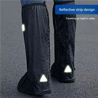 Rain Boot Shoe Cover Black Waterproof with Reflector High Top Clear Shoes Dust Covers for Motorcycle Bike Rain Cover Men Women Econic Blanks