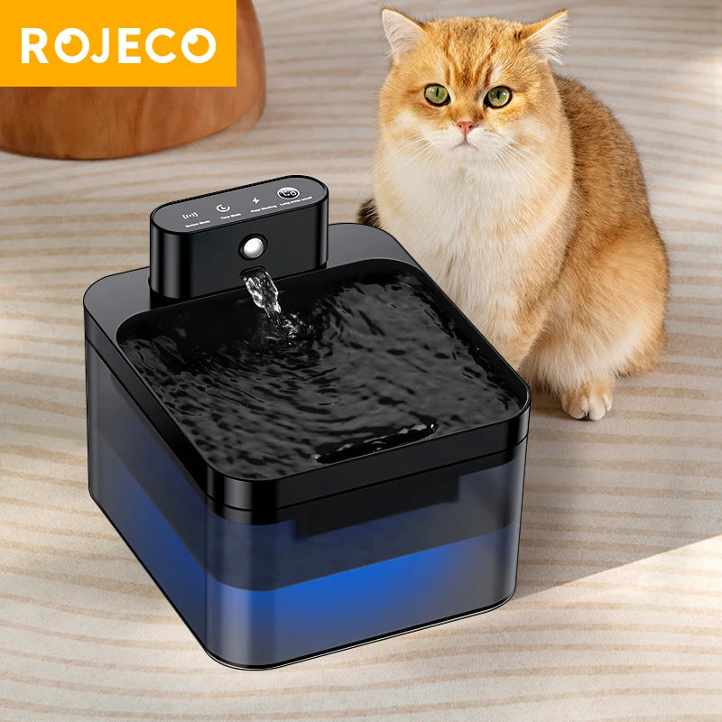 ROJECO Wireless Automatic Cat Water Fountain 2600mAh Pet Water Dispenser For Dog Cat Infrared Sensor Smart Pet Drinkier Fountain Quick Pick Grocers