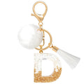 Creative Resin Initials White Fringe Fur Ball Women Keychain A-Z Letter Pendant Handbag Decor Car Key Ring Jewelry Gift Quick Pick Grocers