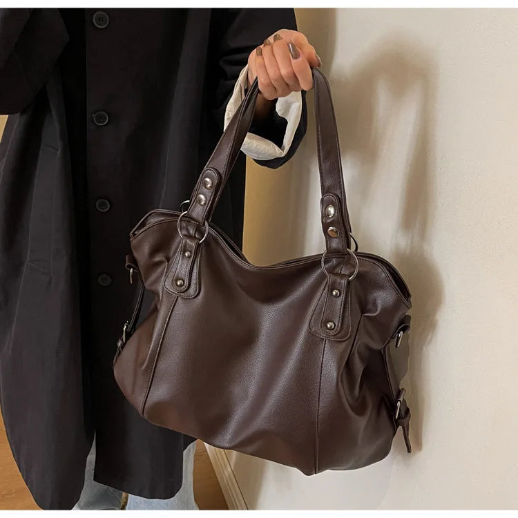 Soft Interior Compartment Shoulder Bags 2026 High Quality Contrasting Colors Bags for Women Fashion Zipper Pu Women's Handbags Quick Pick Grocers