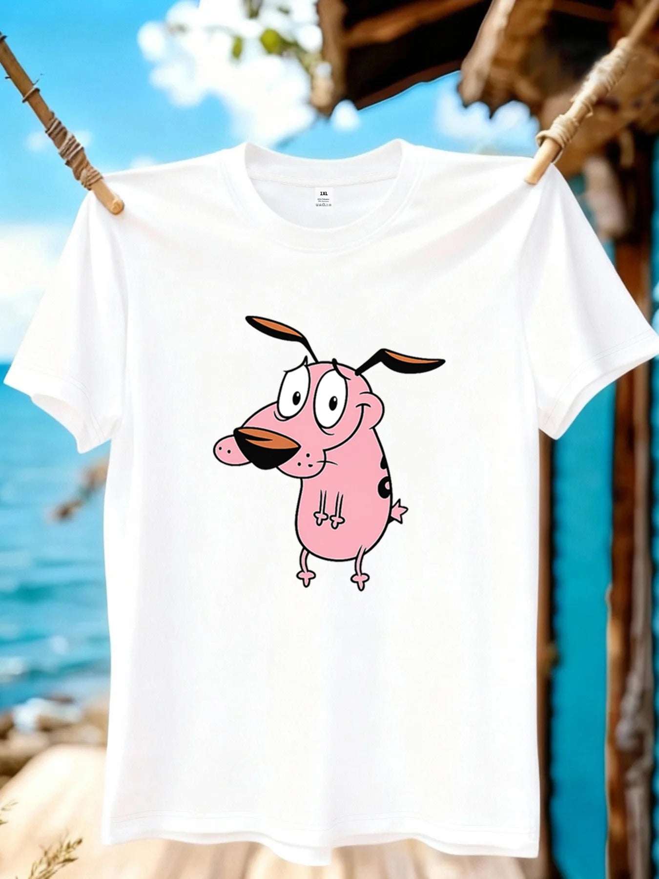 【YJ01421】Cute Shy Puppy Cartoon Print Plus Size Women's T-Shirt Summer Casual Short Sleeve Top Fashionable Versatile Clothing Quick Pick Grocers