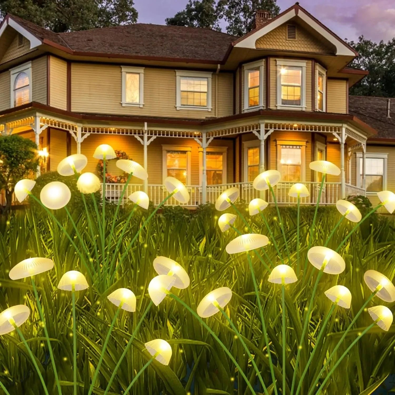Solar Garden Lights Dual Mode LED Solar Mushroom Lights Waterproof Decor Yard Patio Pathway Jellyfish for Garden Ambiance Econic Blanks