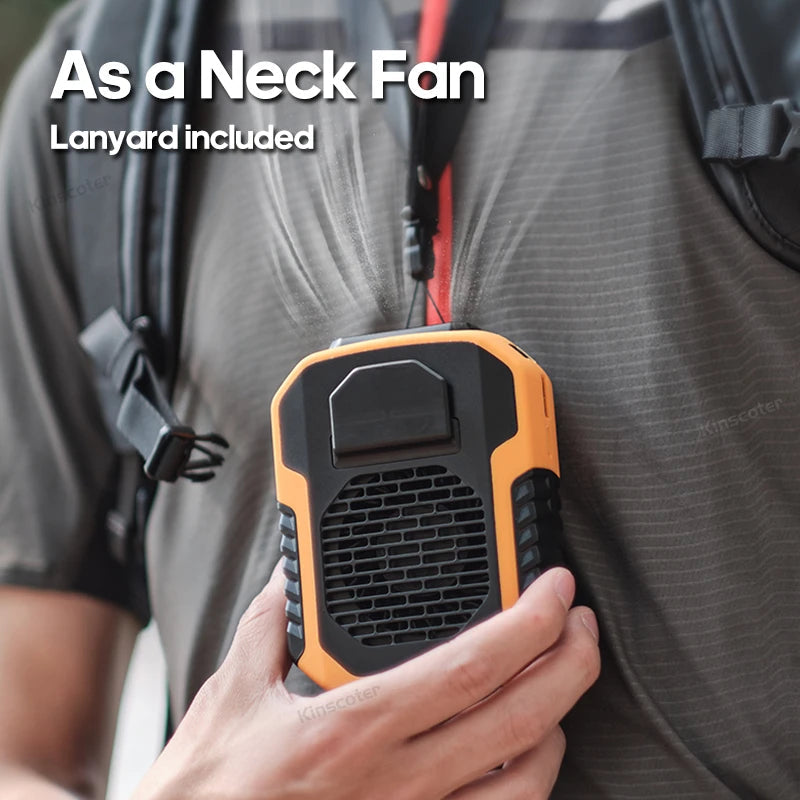Kinscoter 6000mAh Hanging Neck/Waist Fan USB Mini Portable Rechargeable Fan For Outdoor Camping Hiking Climbing Running Sports Quick Pick Grocers