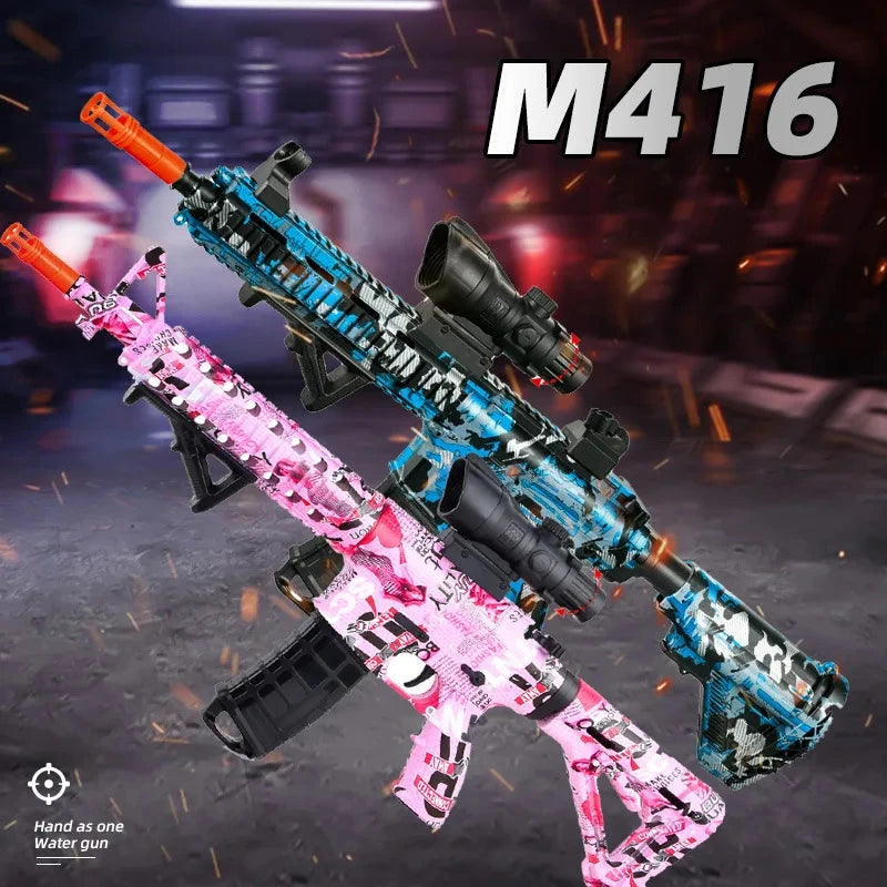 M416 Gun Toy Outdoor Electric Blaster Shooting Sport Gel Bullet Shoot Summer Water Ball Toys For Interactive Parent Child Game Econic Blanks