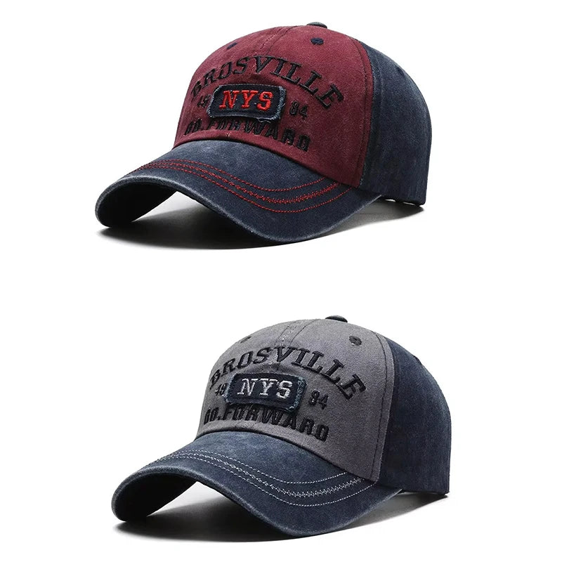 Four Seasons Men's Baseball Cap Casual Wash Embroidered Cap Curved Brim Bowler Sun Hat Official Website Quick Pick Grocers