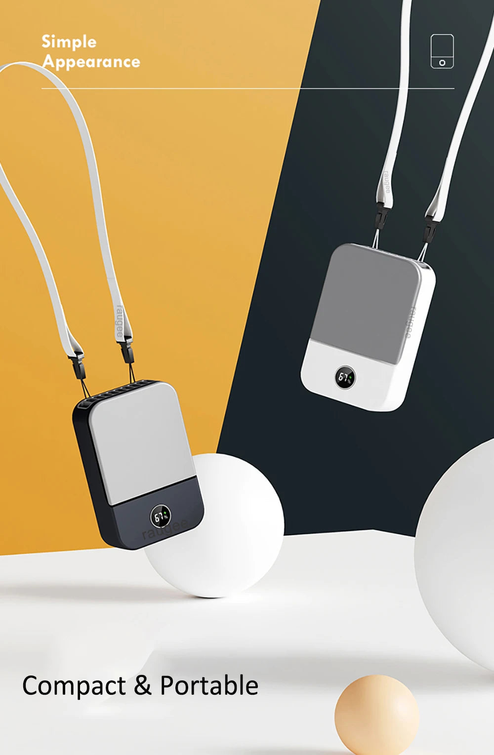 Portable Waist Fan Hanging Neck Fan Mini USB Rechargeable Portable Waist Clip Fan for Outdoor Sports Working Travel Small Fan Quick Pick Grocers