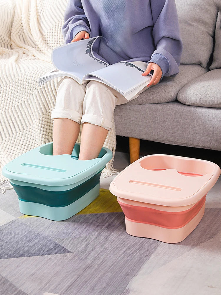 Foldable Footbath Massage Bucket Soaking Bucket Folding Basin Spa Foot Bath Bucket Household Sauna Bathtub Pedicure Bath Bathtub Quick Pick Grocers