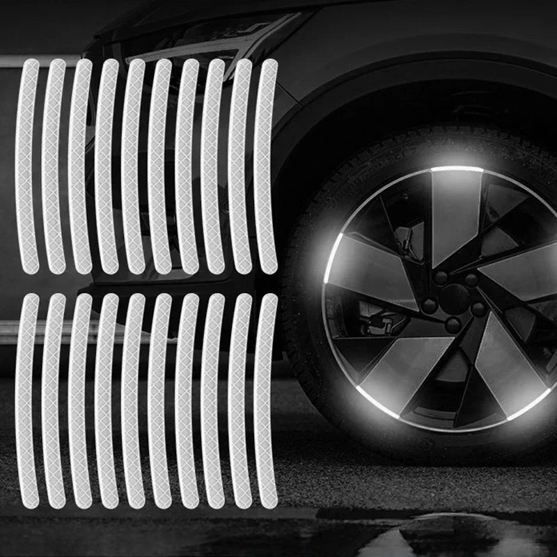 Car Wheel Hub Reflective Stripes - Safety Tire Warning Stickers for Night Driving Econic Blanks