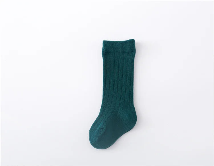 Lawadka 0-5Years Kids Boys Girls Socks Cotton Solid Striped Soft Baby Knee Long Children's Socks School Sport Baby Sock 12 Color Quick Pick Grocers