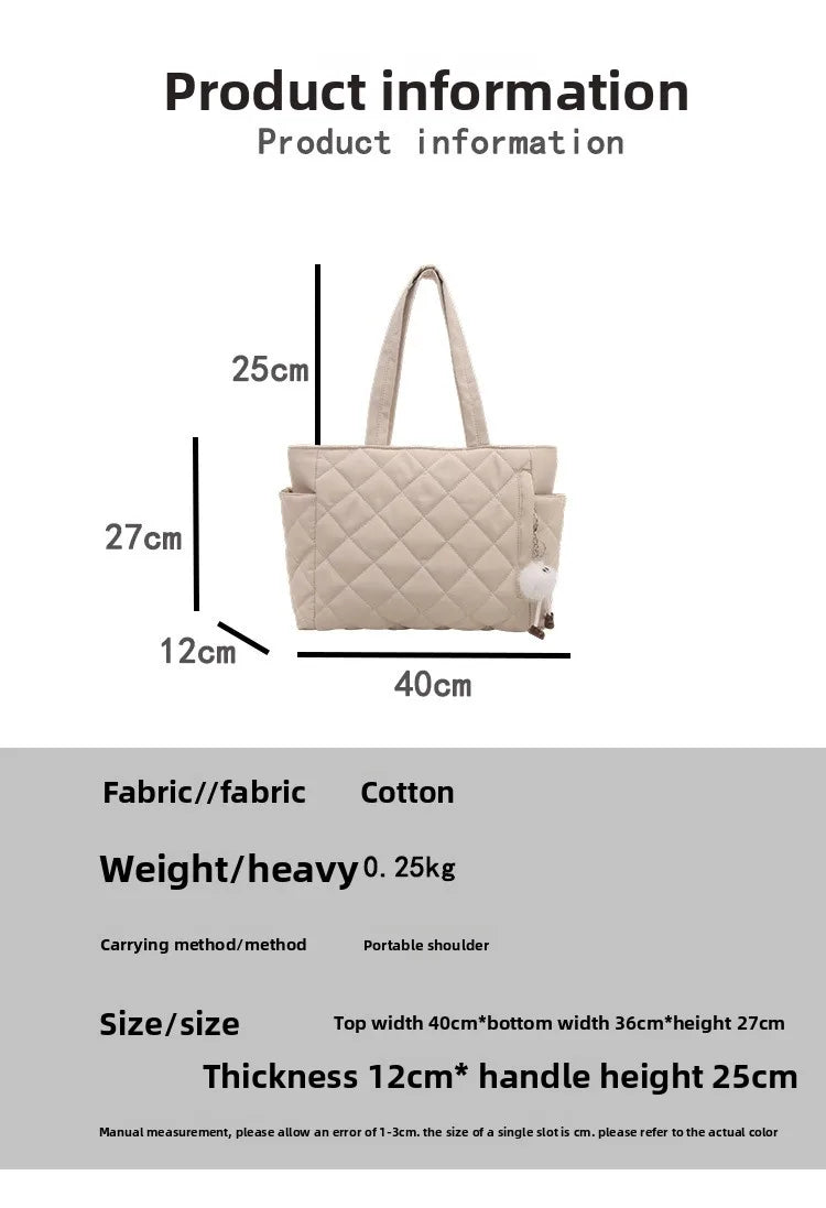 Rectangular Large Capacity Single Shoulder Bag for Commuting To Work Korean Style Women's Tote Bag Lightweight Casual Handbag Quick Pick Grocers