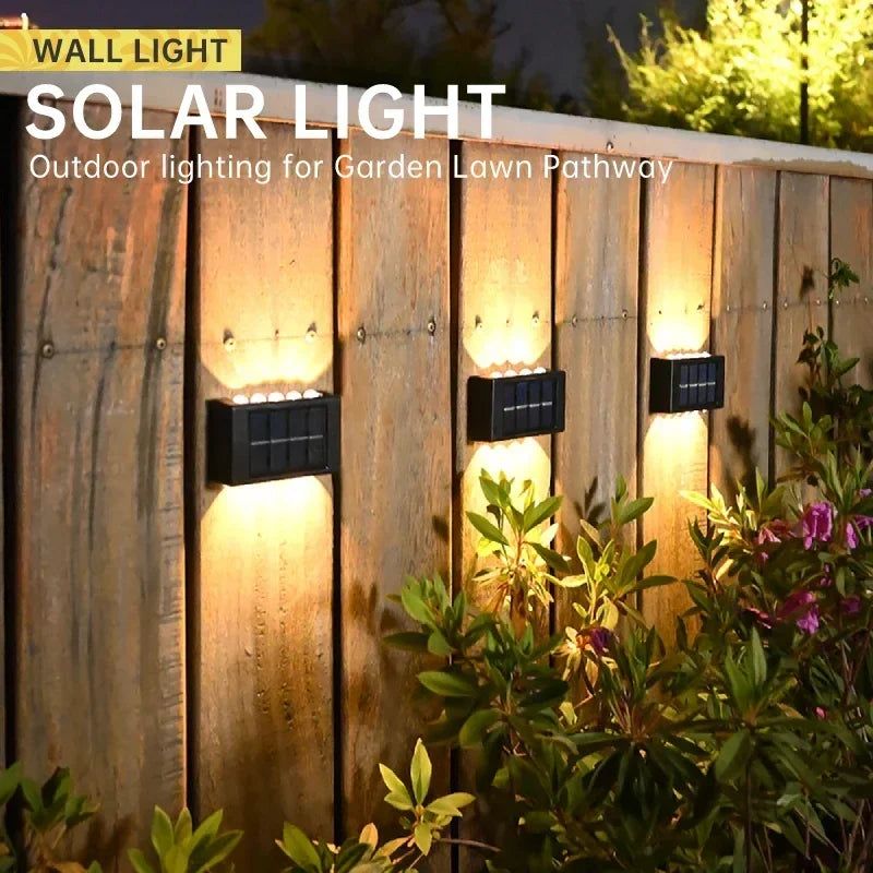 LED Solar Lights Outdoor Solar Wall Lamp Up And Down Light Illuminate for Garden Yard Street Decoration Solar Powered Light Quick Pick Grocers