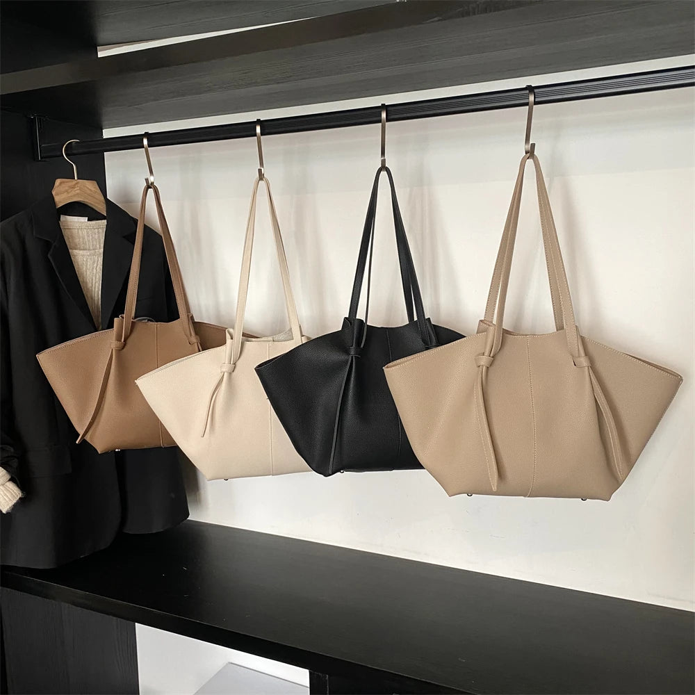 Branded Designer Shoulder Tote Bags For Women Soft PU Leather 2-IN-1 Big Capacity Shopper Tote Set 2025 Luxury Designer Handbags Quick Pick Grocers