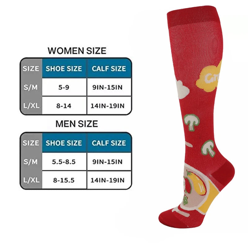58 Styles 3 Pairs/Pack Compression Socks Knee High 30MmHg  Women Men Sports Socks Edema Diabetes Varicose Veins Running Socks Quick Pick Grocers