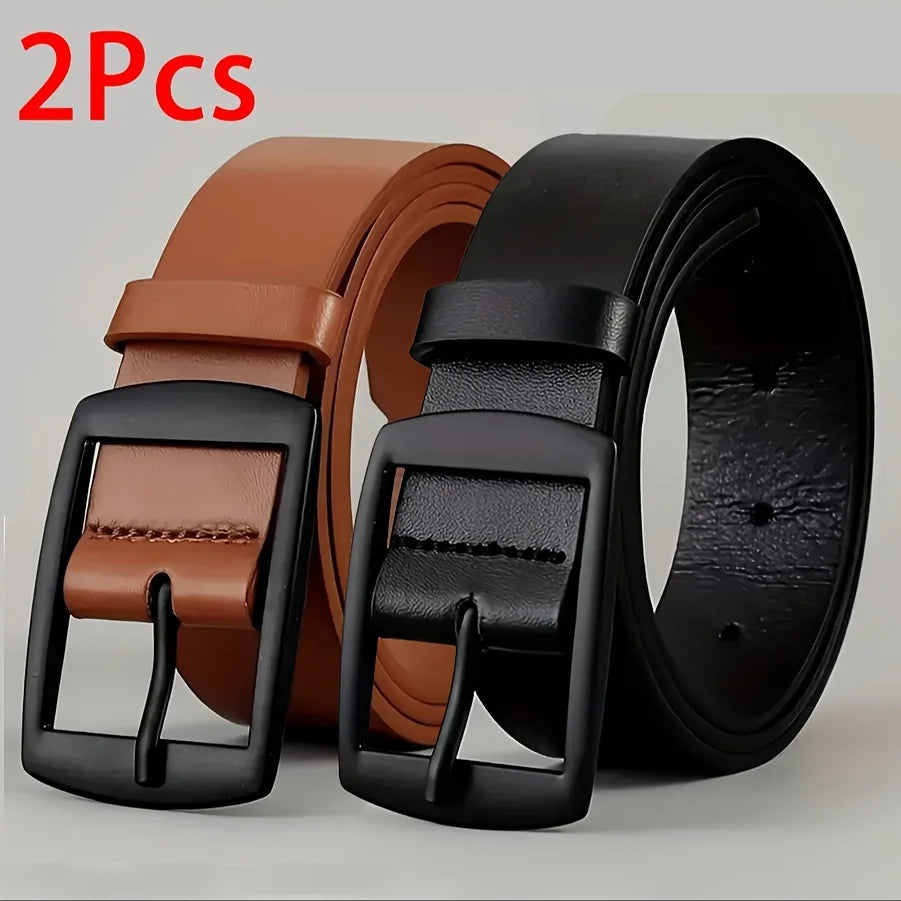 New Luxury Belt for Men PU Leather Belt Metal Pin Buckle High Quality Famous Brand Designer Waist Strap Belt for Jeans Plus Size Quick Pick Grocers