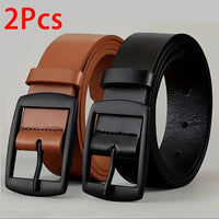 New Luxury Belt for Men PU Leather Belt Metal Pin Buckle High Quality Famous Brand Designer Waist Strap Belt for Jeans Plus Size Quick Pick Grocers